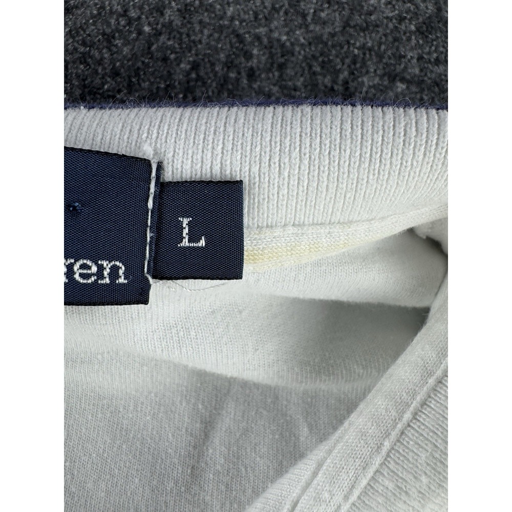 Vintage Polo Ralph Lauren Quarter Zip Terry Sweatshirt Mens L White - Picture 7 of 9
